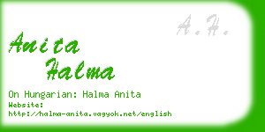 anita halma business card